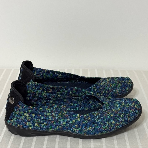 Bernie Mev Catwalk Woven Ballet Flats US 6-6.5 EU37 Blue Multi Stretch Slip On - Picture 2 of 16